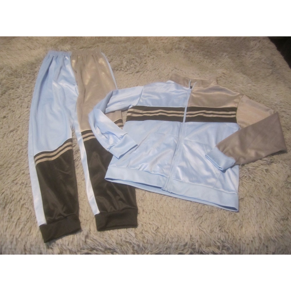 Mad Game Tracksuit Boys 16/18 Blue Black Zip Up Top & Bottom Jacket & Pants